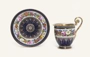 SEVRES (LOUIS-PHILLIPPE) BLUE-GROUND CABINET-CUP AND SAUCER (TASSE A CHOCOLAT A.