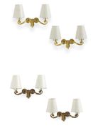 Two Pairs of Gilt-Bronze and Cut-Glass Sconces