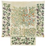 FINE AND RARE PAINTED AND STENCILLED HOMESPUN