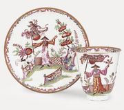 A VIENNA (DU PAQUIER) BEAKER AND SAUCER 
