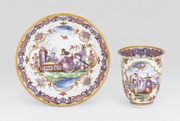 A VIENNA (DU PAQUIER) BEAKER AND SAUCER