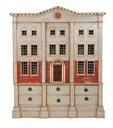 George II style linen press modelled as a doll's house