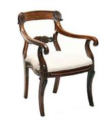 A George IV rosewood open armchair