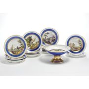 A PARIS PORCELAIN PART DESSERT SERVICE