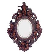 Italian Carved Pine Miror, Late XIX Century