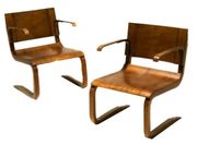 Pair of Italian chairs in laminated wood, 1933