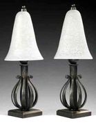  A pair of lamps, Edgar Brandt & Daum