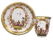 A Meissen beaker and saucer, 1730