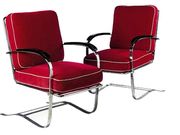 American Chromed Metal Armchairs, 1940's
