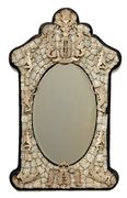 French Carved Bone Mirror