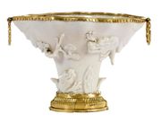 A LOUIS XVI ORMOLU-MOUNTED CHINESE DEHUA PORCELAIN  LIBATION BOWL
