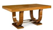 French Art Deco mahogany and chrome dining table