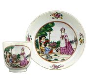 A CHINESE EXPORT COFFEE CUP AND SAUCER
CIRCA 1780-85
