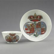  CHINESE EXPORT ARMORIAL TEABOWL AND SAUCER
CIRCA 1734

