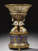  LARGE EARLY 19TH CENTURY FRENCH PORCELAIN AND BISCUIT (NAST FACTORY) BLUE-GROUN