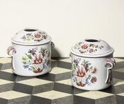 A PAIR OF DOCCIA TWO-HANDLED CYLINDRICAL BOTTLE-COOLERS AND COVERS