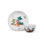 A TOURNAI CUP AND SAUCER, CIRCA 1765