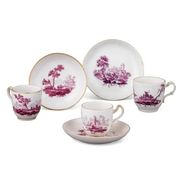 THREE TOURNAI CUPS AND SAUCERS, CIRCA 1765