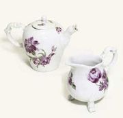  KLOSTER-VEILSDORF SMALL BULLET-SHAPED TEAPOT AND A COVER AND A MILK-JUG
