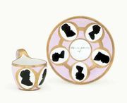  MEISSEN (MARCOLINI) DOCUMENTARY PALE-PINK GROUND SILHOUETTE CUP AND SAUCER
