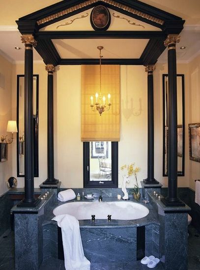 An original bath room in the Sierra Mountains