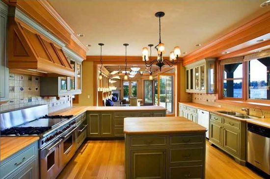 a large modern kitchen.