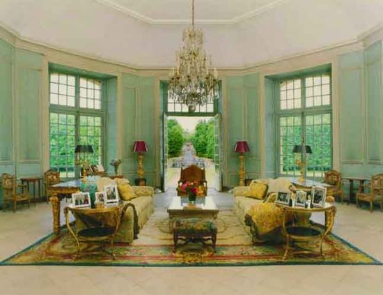 Summer living room in a 17th c French chateau