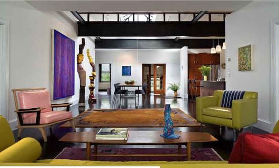 A colorful Living Room for the Fire Station