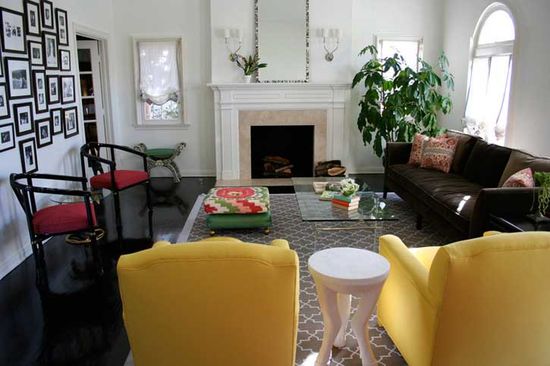A Living Room at Hancock Park Residence