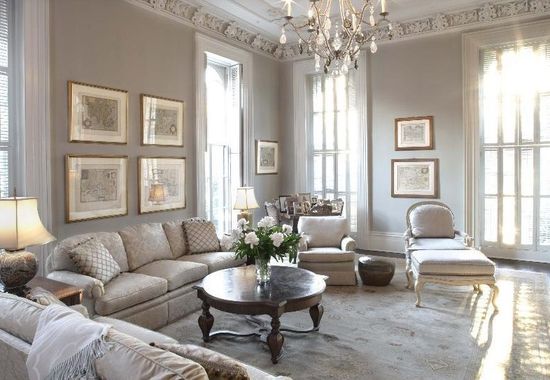 A living room in a renovated historic house.